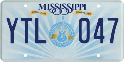 MS license plate YTL047