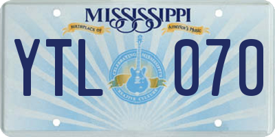 MS license plate YTL070