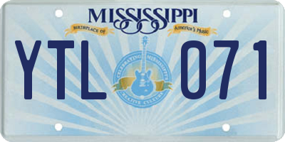 MS license plate YTL071