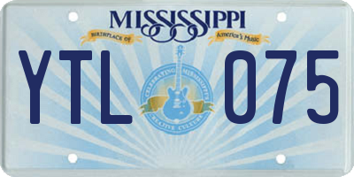 MS license plate YTL075