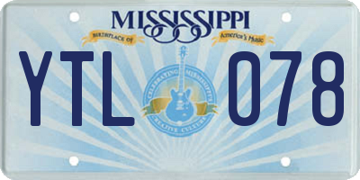 MS license plate YTL078