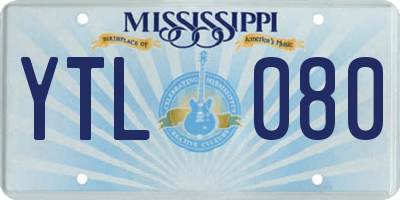MS license plate YTL080