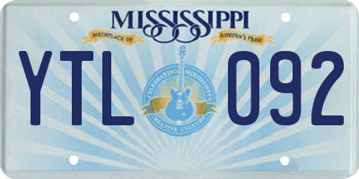 MS license plate YTL092