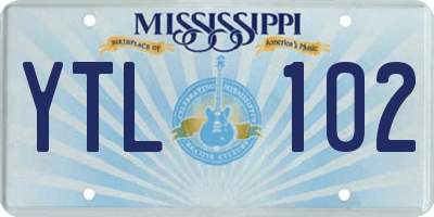 MS license plate YTL102