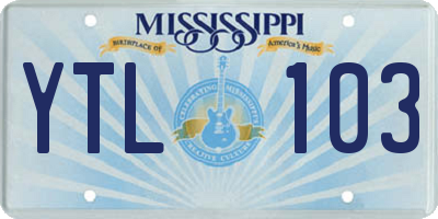 MS license plate YTL103