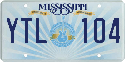 MS license plate YTL104