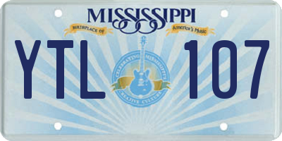 MS license plate YTL107