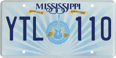 MS license plate YTL110