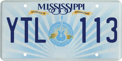 MS license plate YTL113