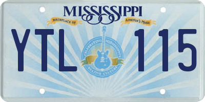 MS license plate YTL115