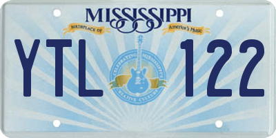 MS license plate YTL122