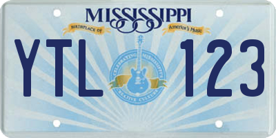MS license plate YTL123