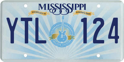 MS license plate YTL124
