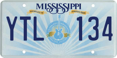 MS license plate YTL134