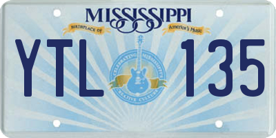 MS license plate YTL135