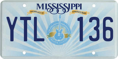 MS license plate YTL136