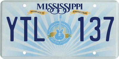 MS license plate YTL137