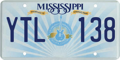 MS license plate YTL138