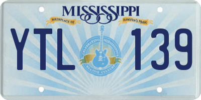 MS license plate YTL139