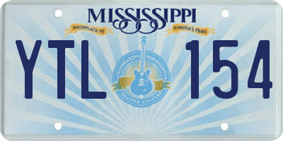MS license plate YTL154