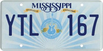 MS license plate YTL167