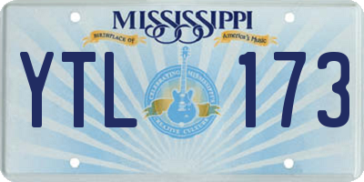 MS license plate YTL173