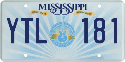 MS license plate YTL181