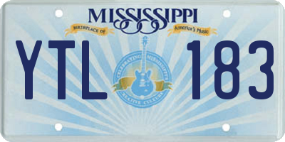 MS license plate YTL183
