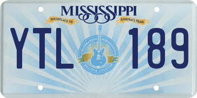 MS license plate YTL189