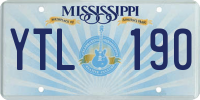 MS license plate YTL190