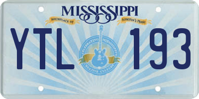 MS license plate YTL193