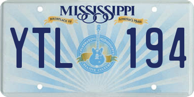 MS license plate YTL194