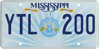 MS license plate YTL200