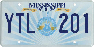 MS license plate YTL201