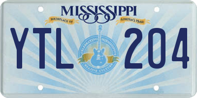 MS license plate YTL204