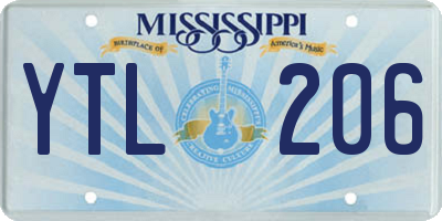 MS license plate YTL206