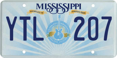 MS license plate YTL207
