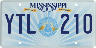 MS license plate YTL210