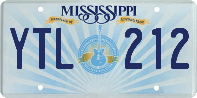 MS license plate YTL212