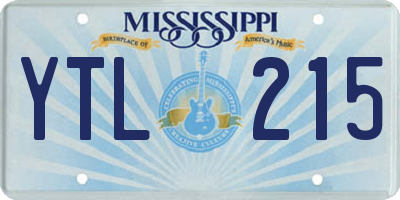 MS license plate YTL215