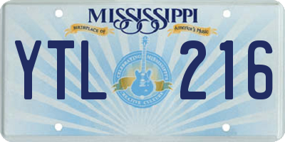 MS license plate YTL216