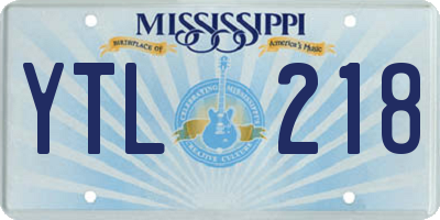 MS license plate YTL218
