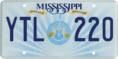 MS license plate YTL220