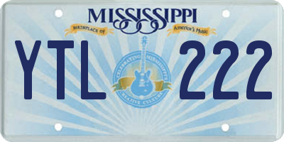 MS license plate YTL222