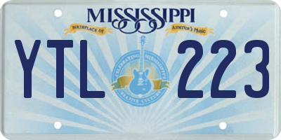 MS license plate YTL223