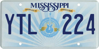 MS license plate YTL224