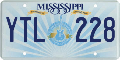 MS license plate YTL228