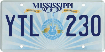 MS license plate YTL230