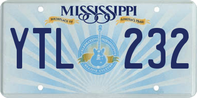 MS license plate YTL232
