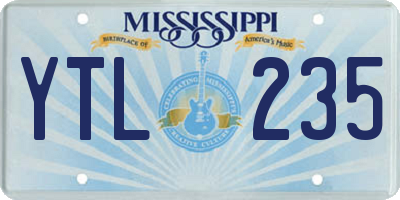 MS license plate YTL235